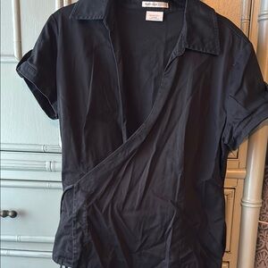 Van Heusen Black Blouse Classic Collar Top